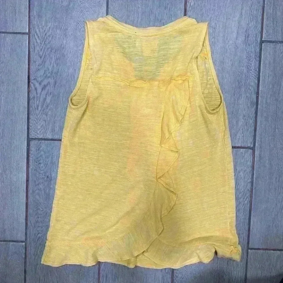 Anthropology Maeve Yellow Ruffled Rib Halter Tank Size XS - Picture 4 of 4